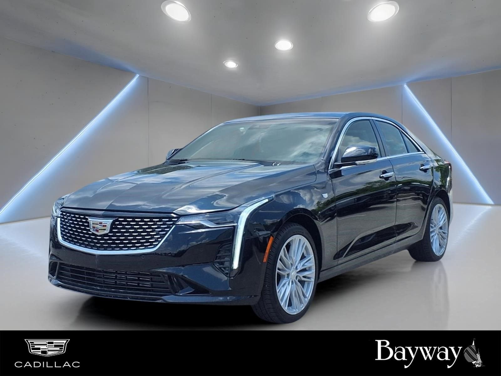 2026 Cadillac CT4 Premium Luxury in Black Raven — front three-quarter view