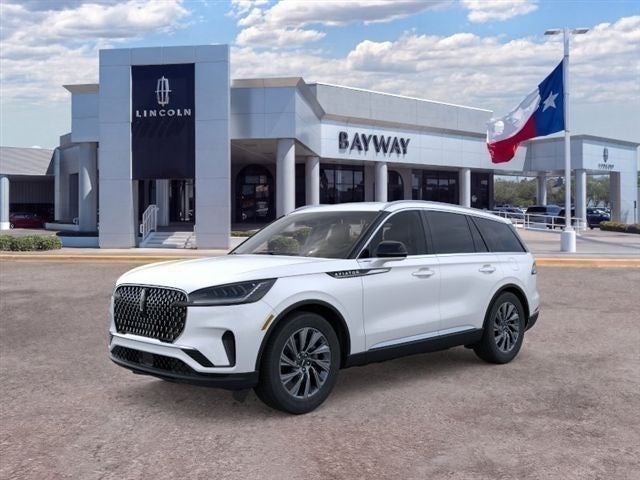 2026 Lincoln Aviator Premiere in White Metallic — front three-quarter view