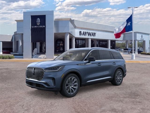2026 Lincoln Aviator Reserve in Whisper Blue Metallic Clearcoat — front three-quarter view