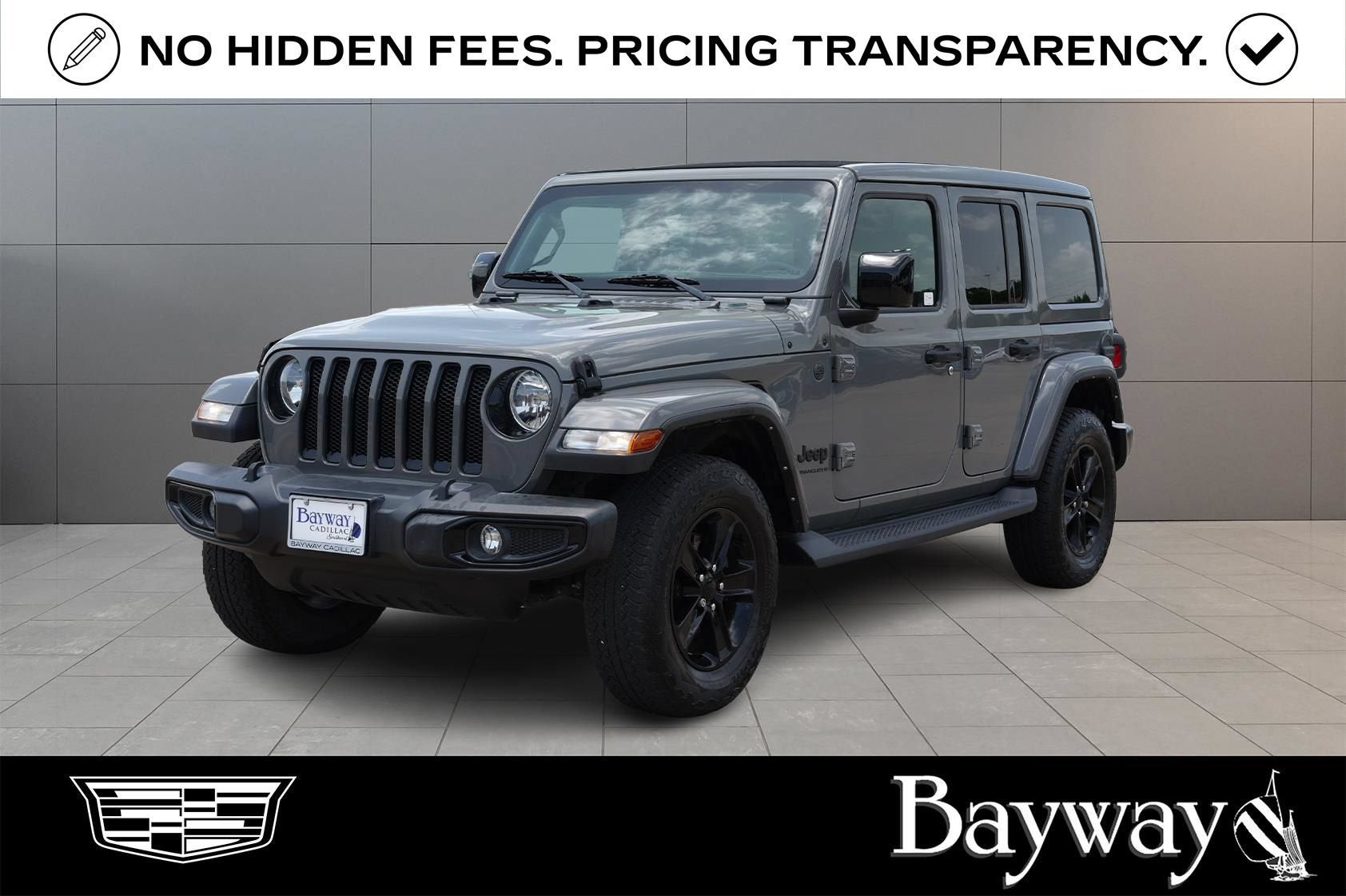 2023 Jeep Wrangler Sahara Altitude in Gray — front three-quarter view