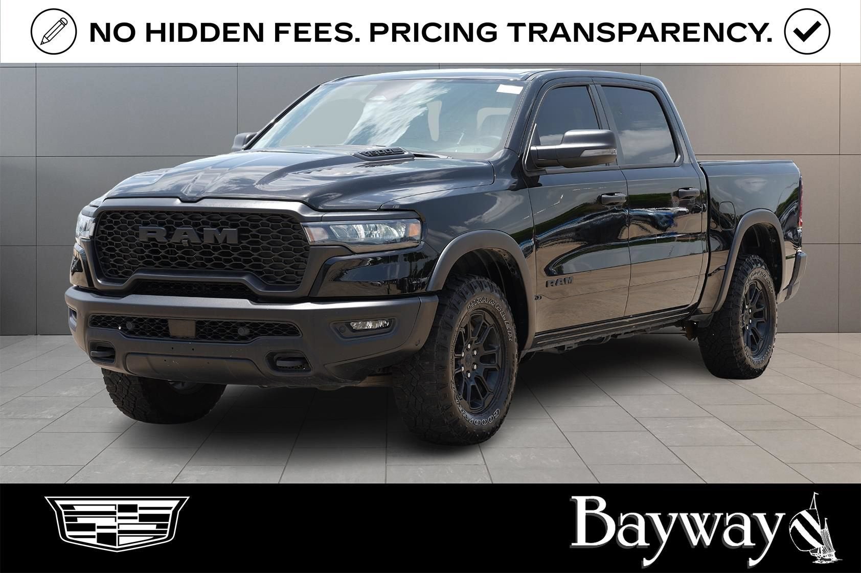 2025 RAM 1500 Rebel in Black — front three-quarter view