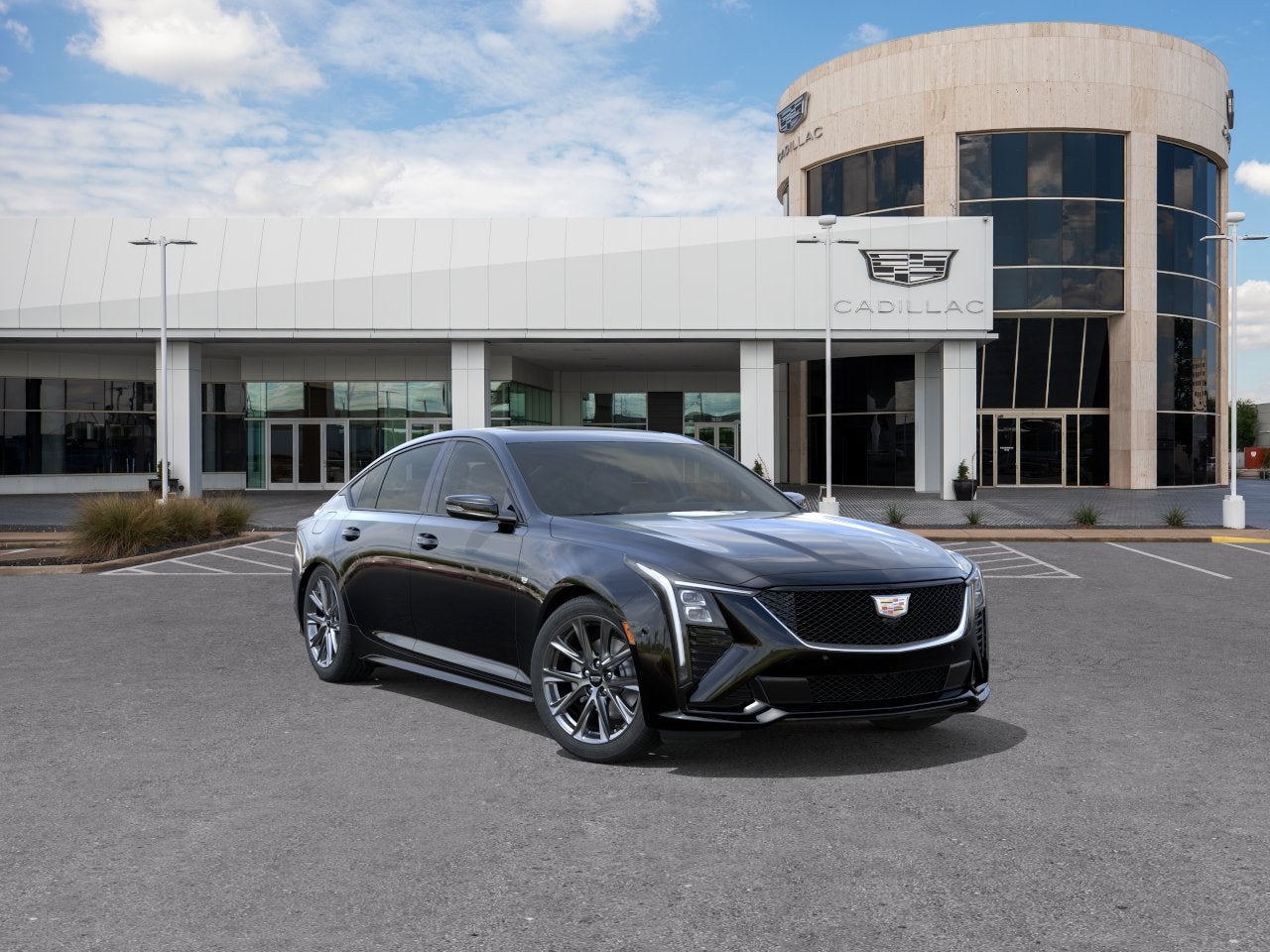 2026 Cadillac CT5 Sport in Black Raven — front three-quarter view