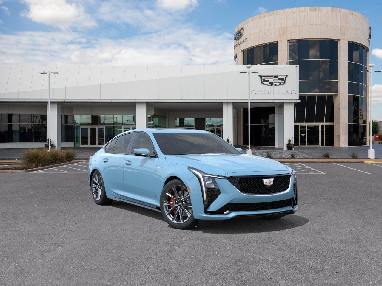 2026 Cadillac CT5-V V-Series in Drift Metallic — front three-quarter view