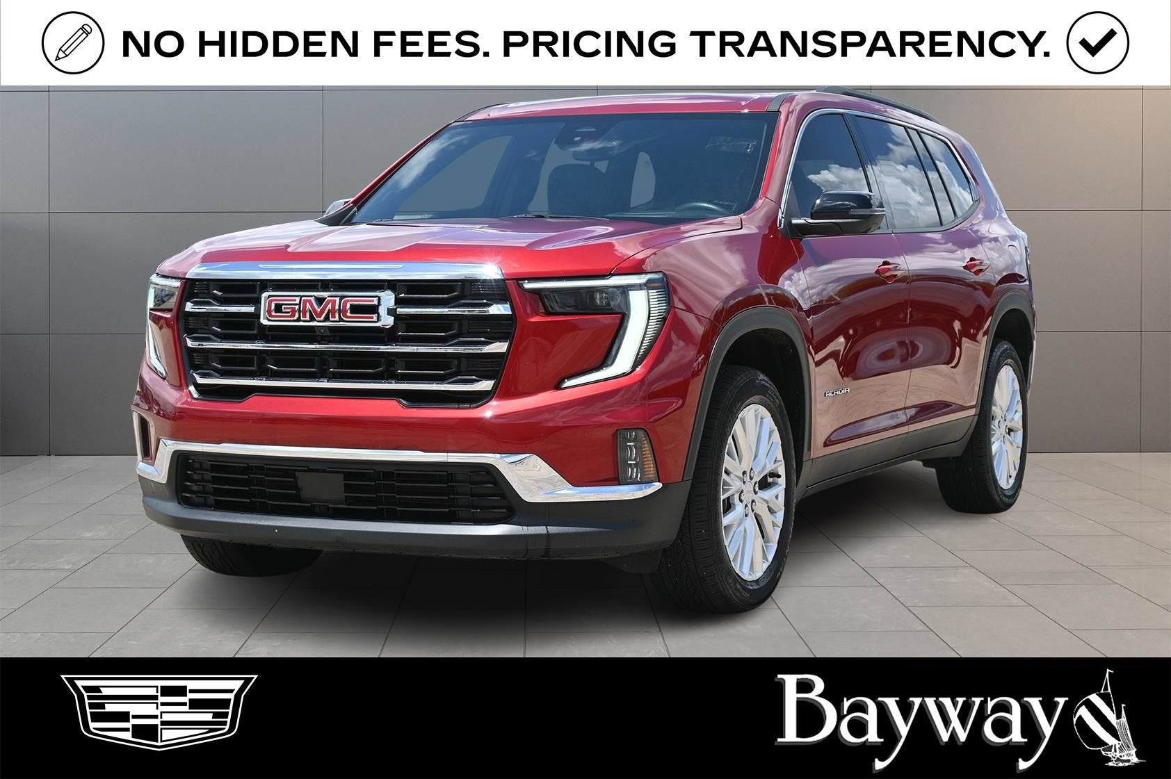 2024 GMC Acadia Elevation in Volcanic Red Tintcoat — front three-quarter view