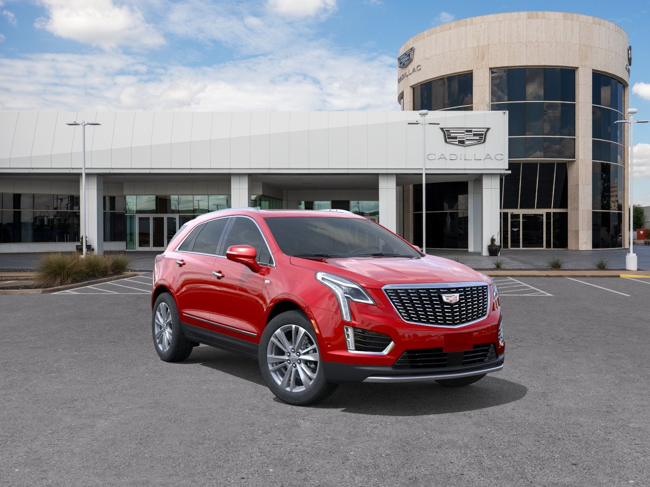 2026 Cadillac XT5 Premium Luxury in Radiant Red Tintcoat — front three-quarter view