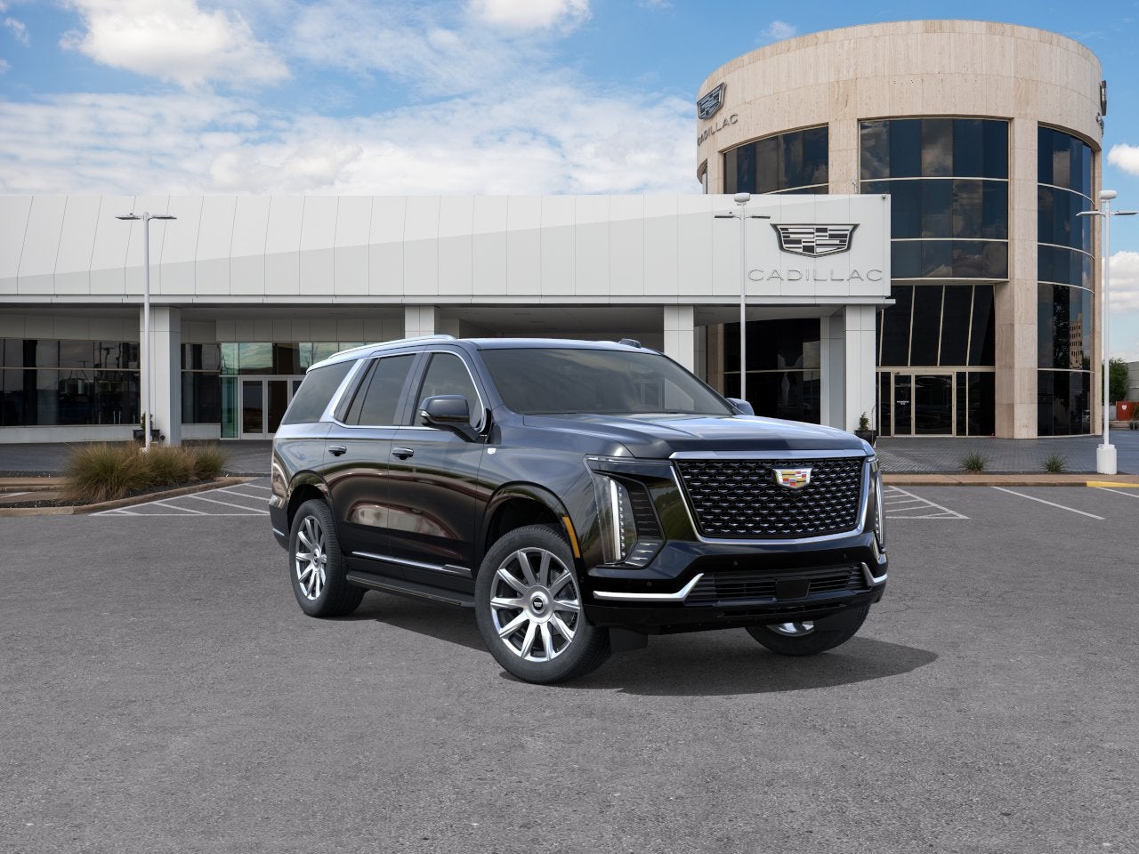 2026 Cadillac Escalade 1SA in Black Raven — front three-quarter view