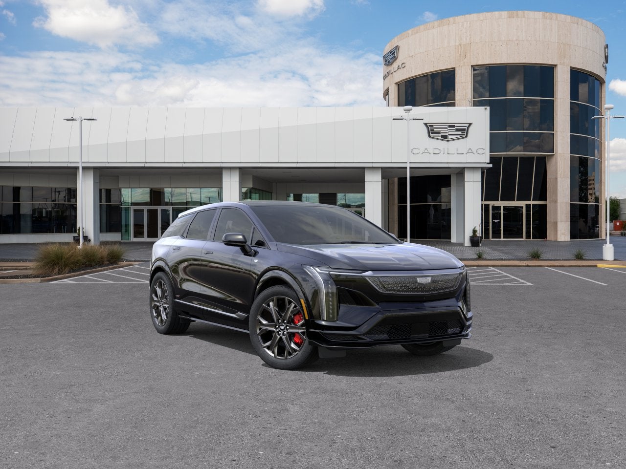 2026 Cadillac OPTIQ V-Series in Black Raven — front three-quarter view