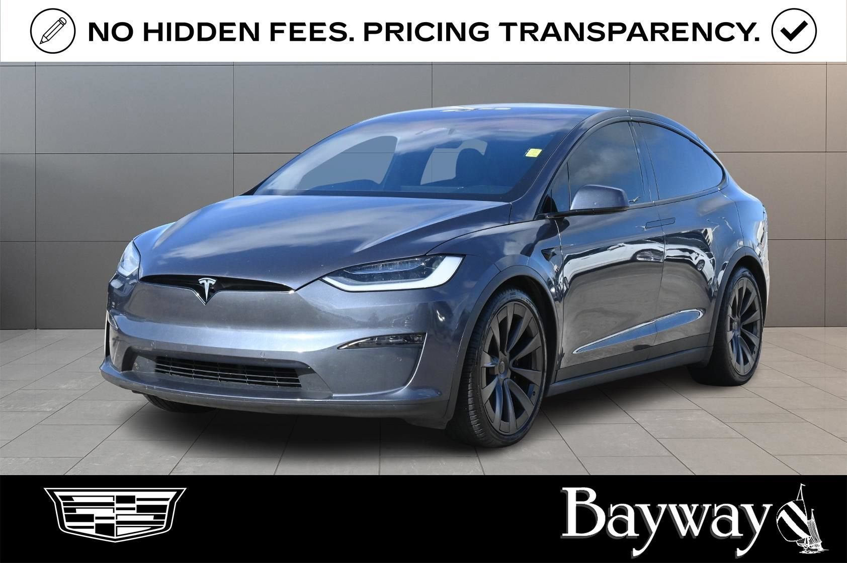 2023 Tesla Model X NA in Gray — front three-quarter view