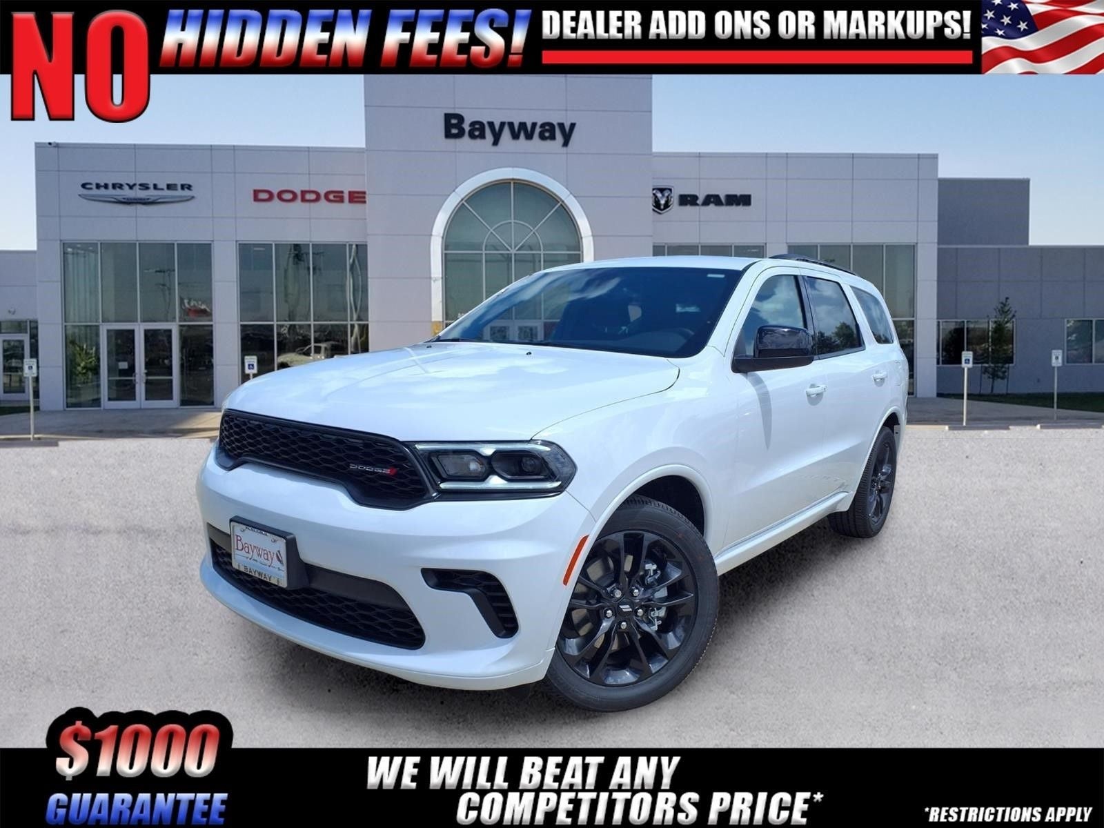 2026 Dodge Durango GT in White Knuckle Clear-Coat Exterior Paint — front three-quarter view