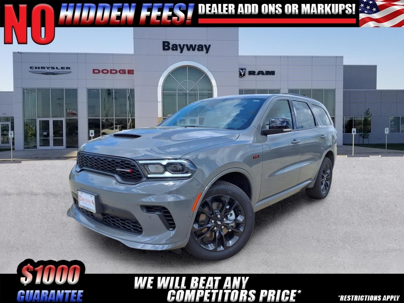 2026 Dodge Durango GT Plus in Destroyer Gray Clear-Coat Exterior Paint — front three-quarter view