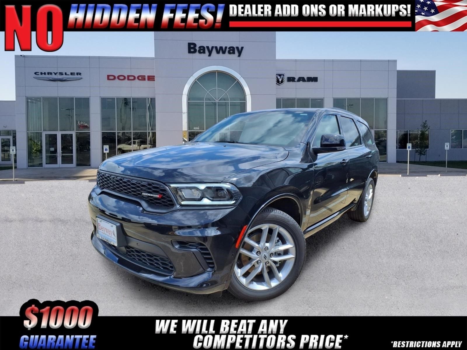 2026 Dodge Durango GT Plus in Diamond Black Clear-Coat Exterior Paint — front three-quarter view