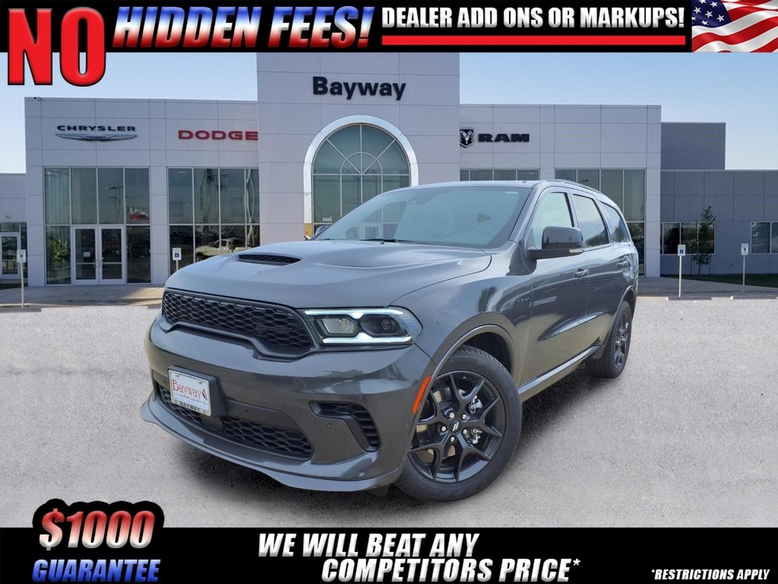 2026 Dodge Durango GT Plus HEMI V8 in Vapor Gray Exterior Paint — front three-quarter view