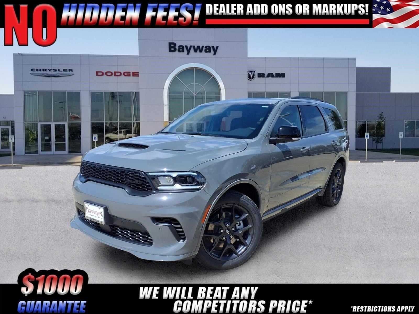 2026 Dodge Durango GT Plus HEMI V8 in Destroyer Gray Clear-Coat Exterior Paint — front three-quarter view