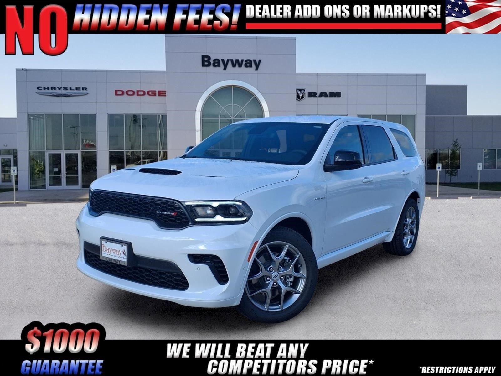 2026 Dodge Durango GT HEMI V8 in White Knuckle Clear-Coat Exterior Paint — front three-quarter view