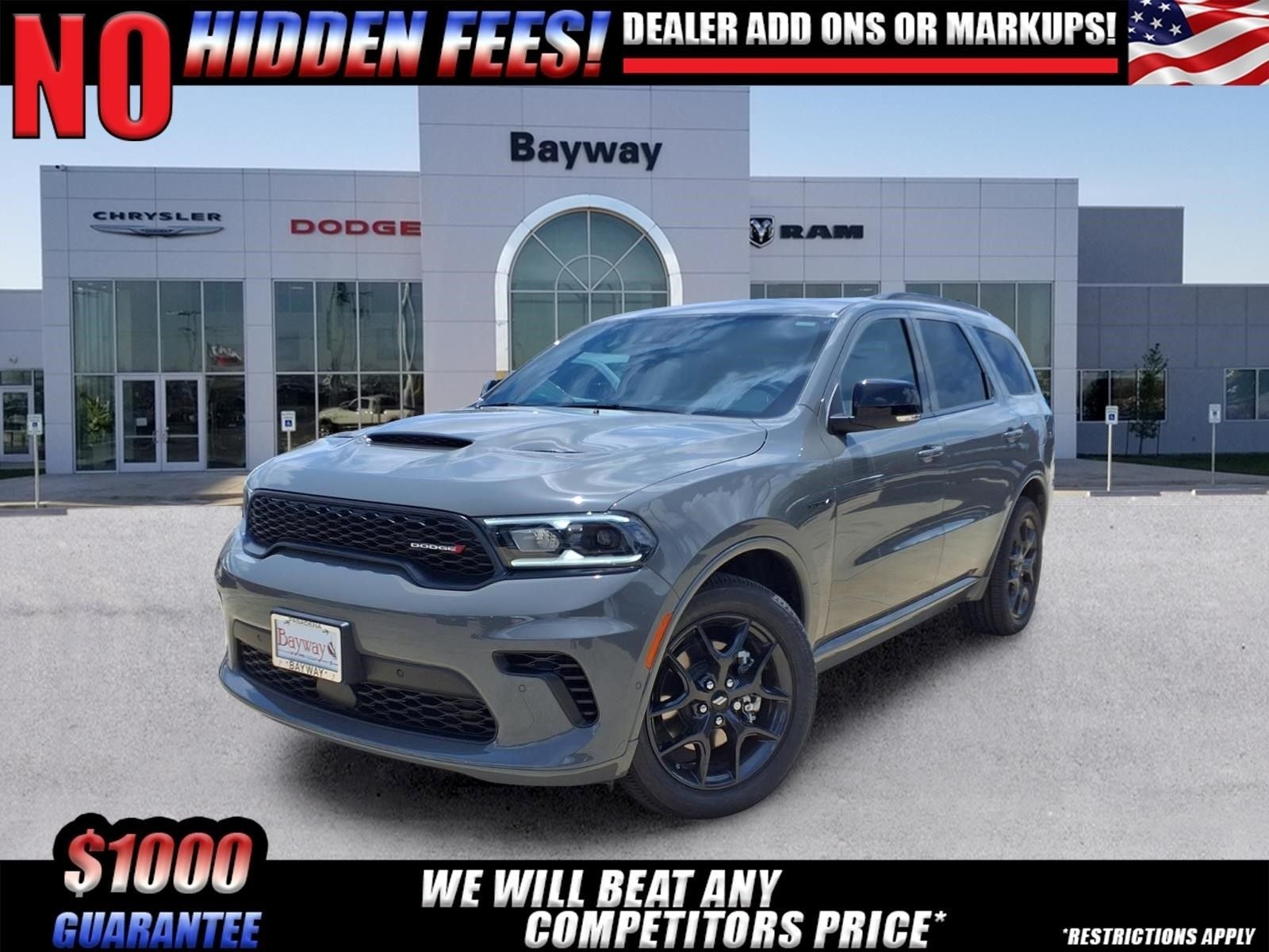 2026 Dodge Durango GT Plus HEMI V8 in Destroyer Gray Clear-Coat Exterior Paint — front three-quarter view