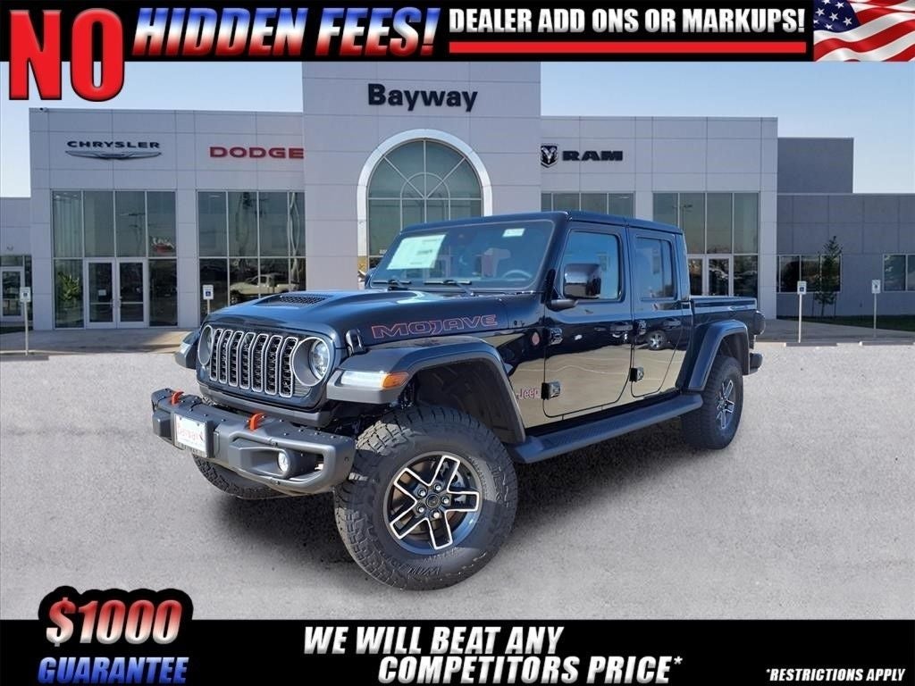 2025 Jeep Gladiator Mojave in Black Clear-Coat Exterior Paint — front three-quarter view