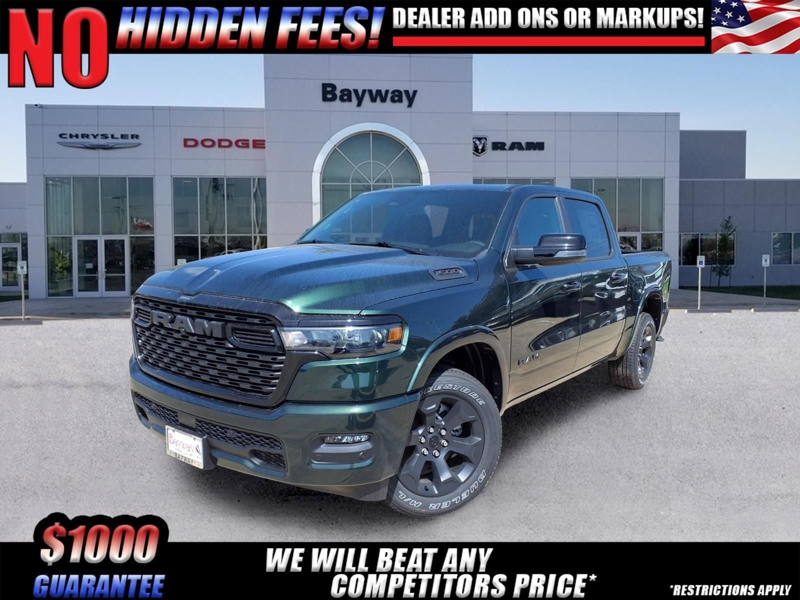 2026 RAM 1500 Big Horn/Lone Star in Serrano-Green Metallic Exterior Paint — front three-quarter view