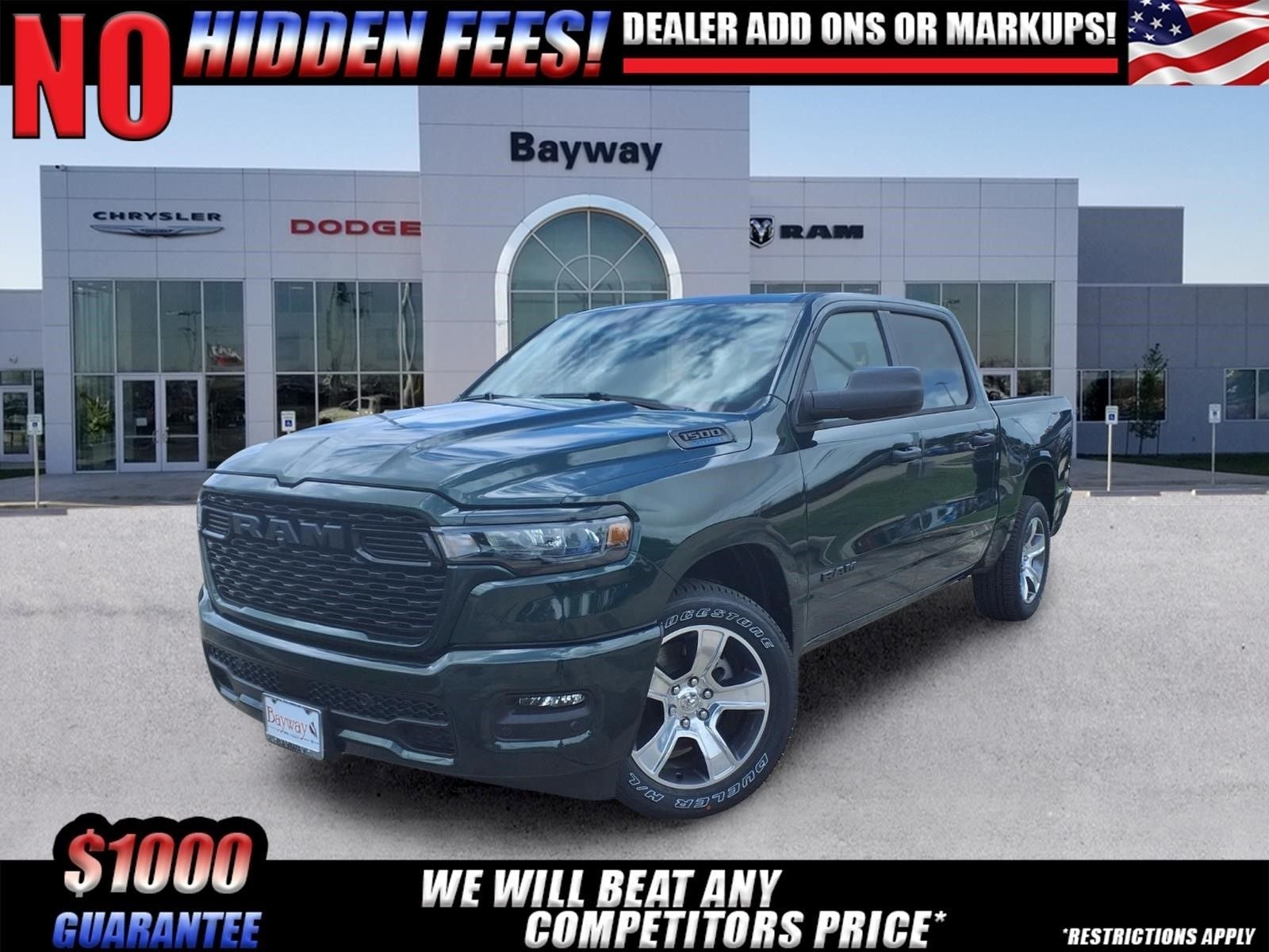 2026 RAM 1500 Express in Serrano-Green Metallic Exterior Paint — front three-quarter view