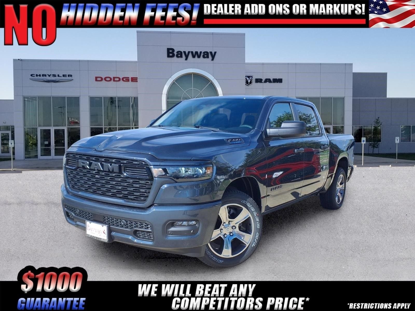 2026 RAM 1500 Express in Forged Blue Metallic Exterior Paint — front three-quarter view