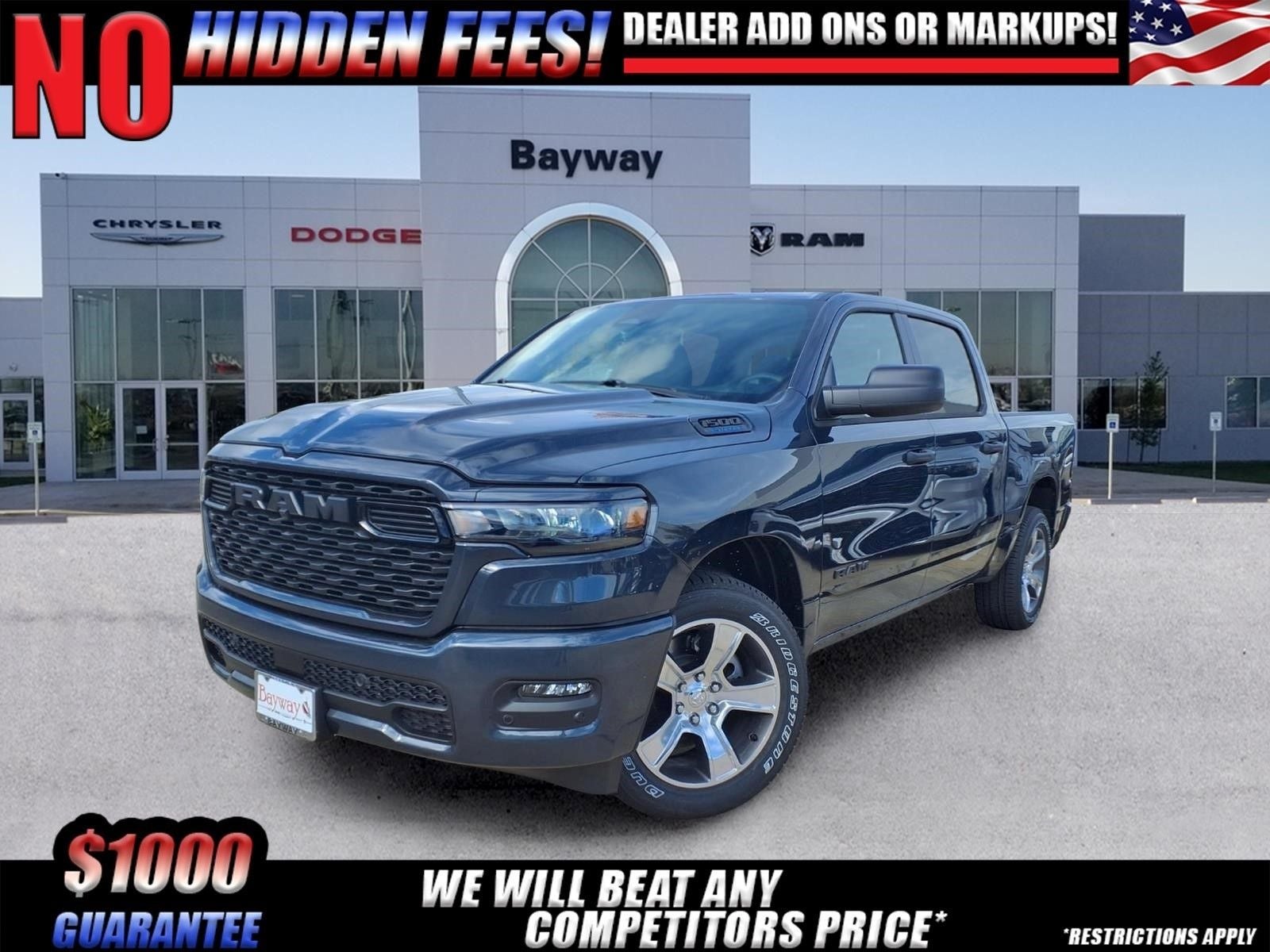 2026 RAM 1500 Express in Forged Blue Metallic Exterior Paint — front three-quarter view