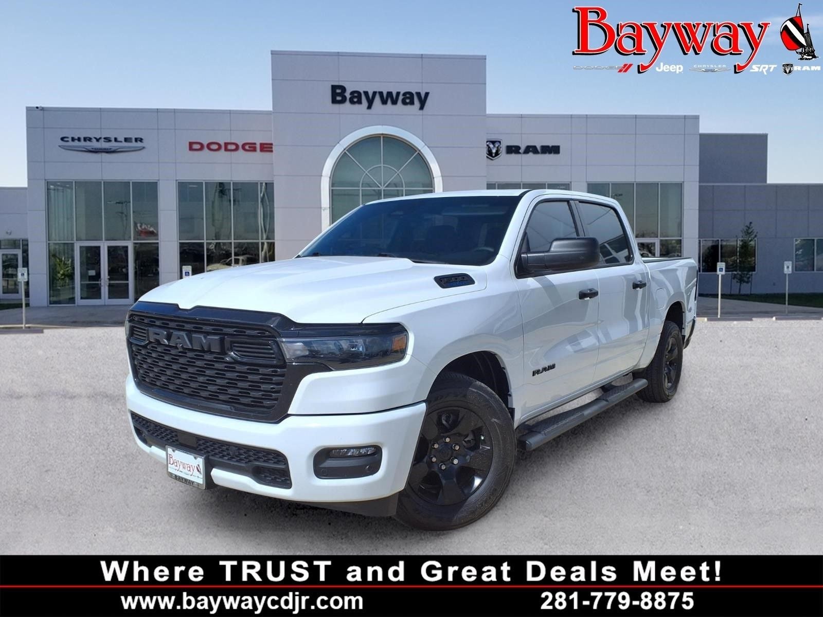 2025 RAM RAM 1500 Tradesman NIGHT EDITION in Bright White Clearcoat — front three-quarter view