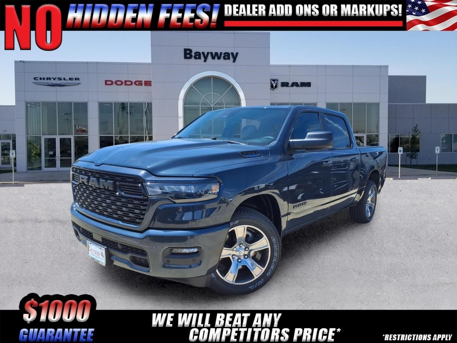 2026 RAM 1500 Express in Forged Blue Metallic Exterior Paint — front three-quarter view