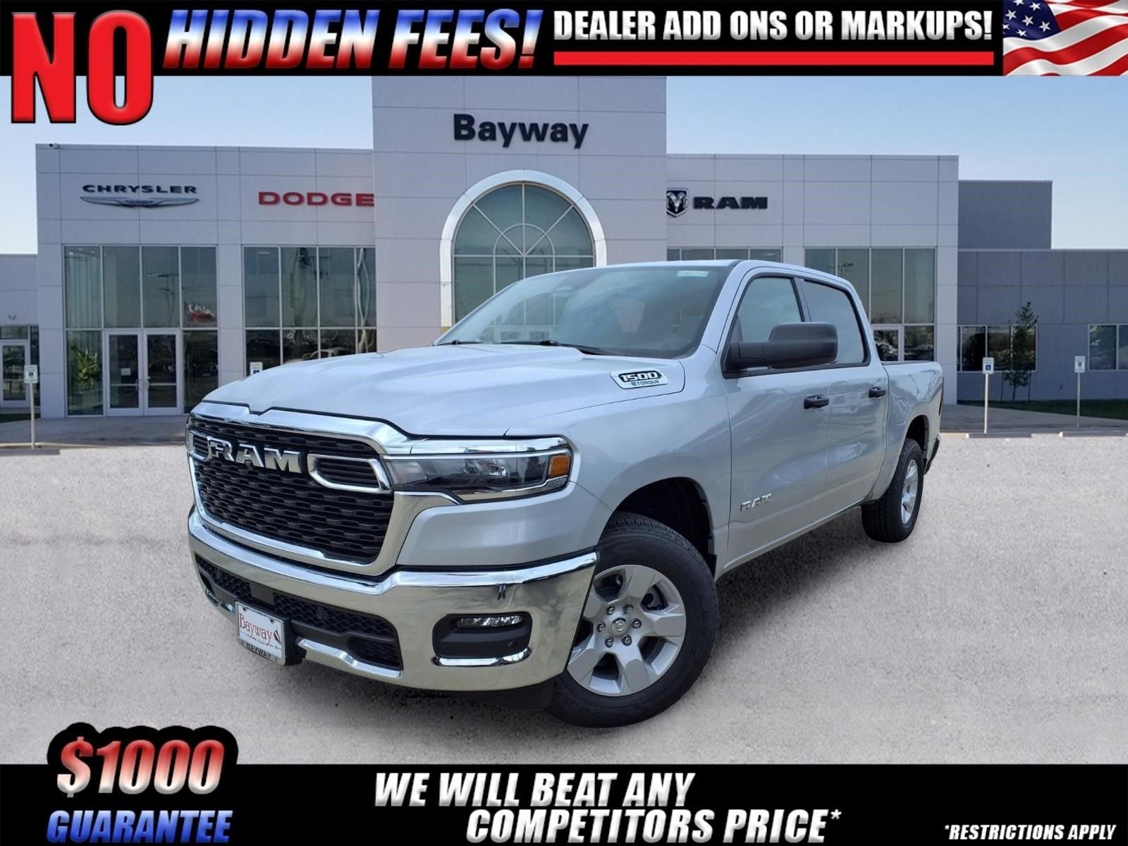 2026 RAM 1500 Big Horn/Lone Star in Silver Zynith Exterior Paint — front three-quarter view