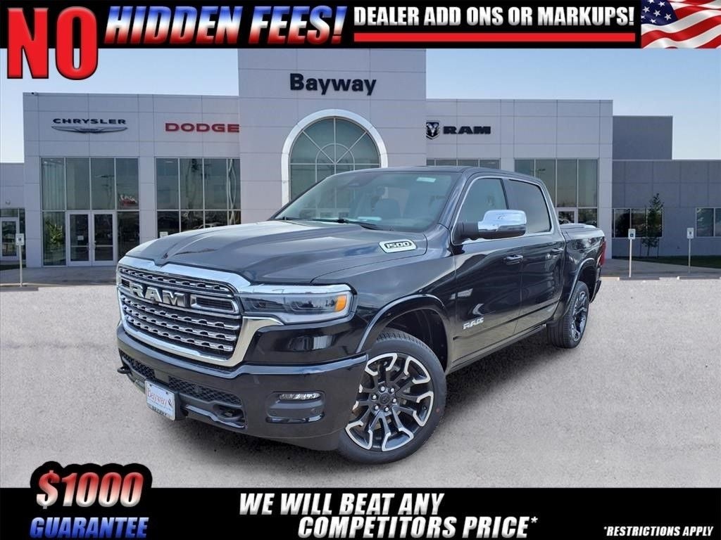 2026 RAM 1500 Limited in Diamond Black Crystal Pearlcoat — front three-quarter view