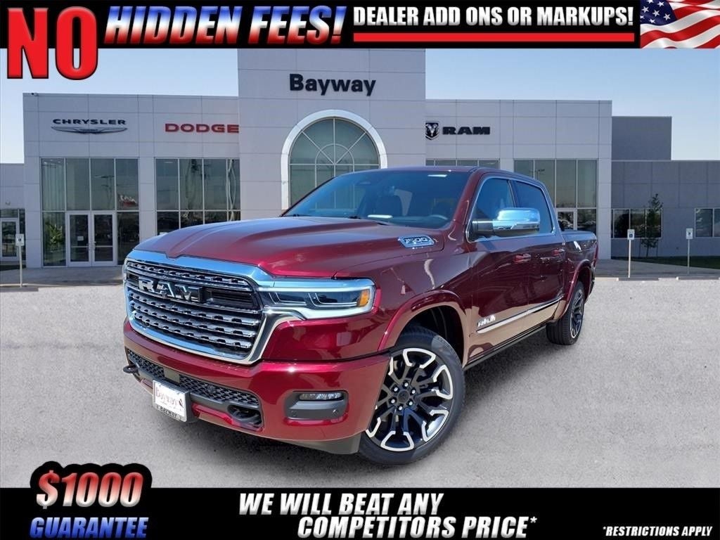 2026 RAM 1500 Limited in Delmonico Red Pearl-Coat Exterior Paint — front three-quarter view