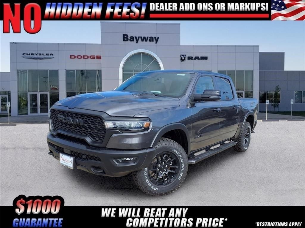 2026 RAM 1500 Rebel in Granite Crystal Metallic Clear-Coat Exterior Paint — front three-quarter view