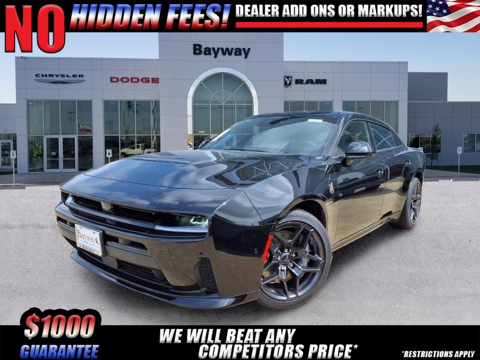 2026 Dodge Charger Scat Pack in Diamond Black Crystal Pearlcoat — front three-quarter view