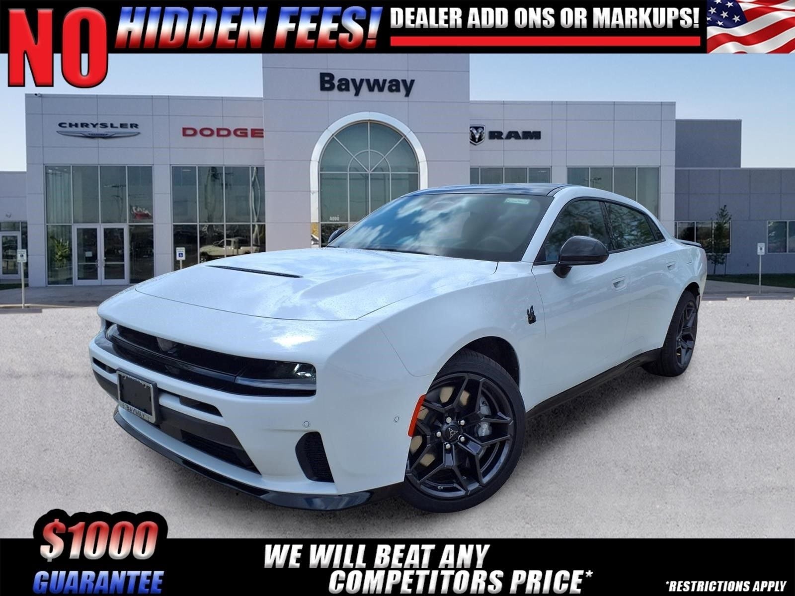 2026 Dodge Charger Scat Pack in White Knuckle Exterior Paint — front three-quarter view