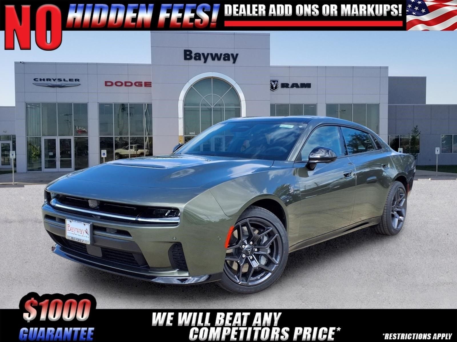 2026 Dodge Charger Scat Pack Plus in Green Machine Exterior Paint — front three-quarter view