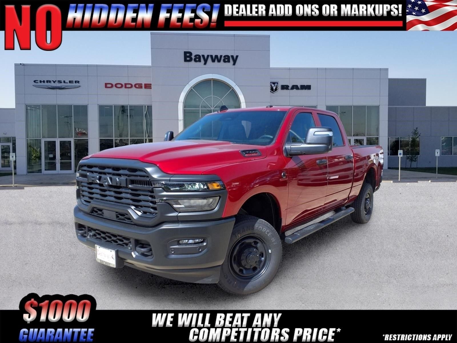 2026 RAM 2500 Tradesman in Molten Red Pearl-Coat Exterior Paint — front three-quarter view