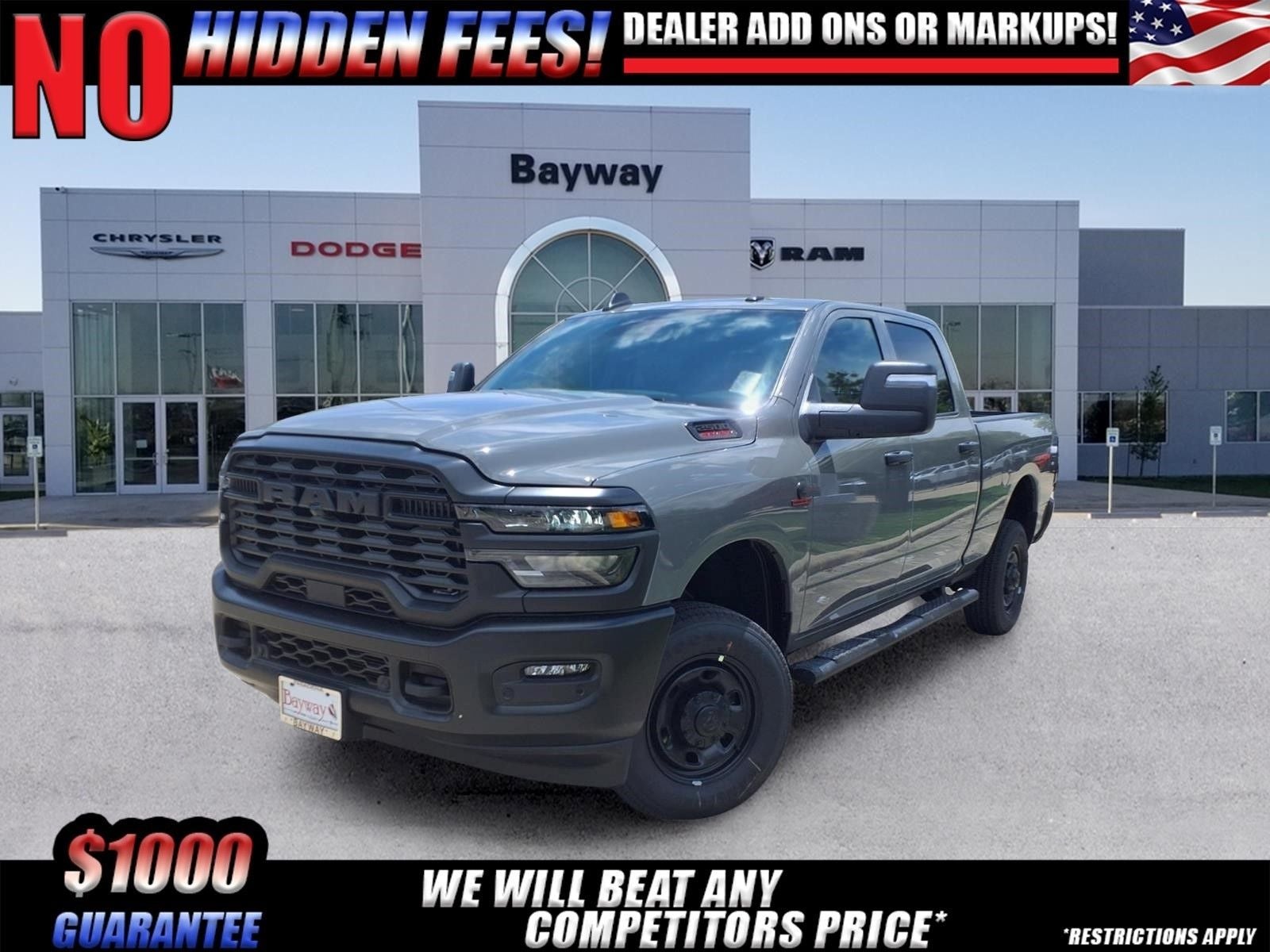 2026 RAM 2500 Tradesman in Ceramic Gray Clear-Coat Exterior Paint — front three-quarter view