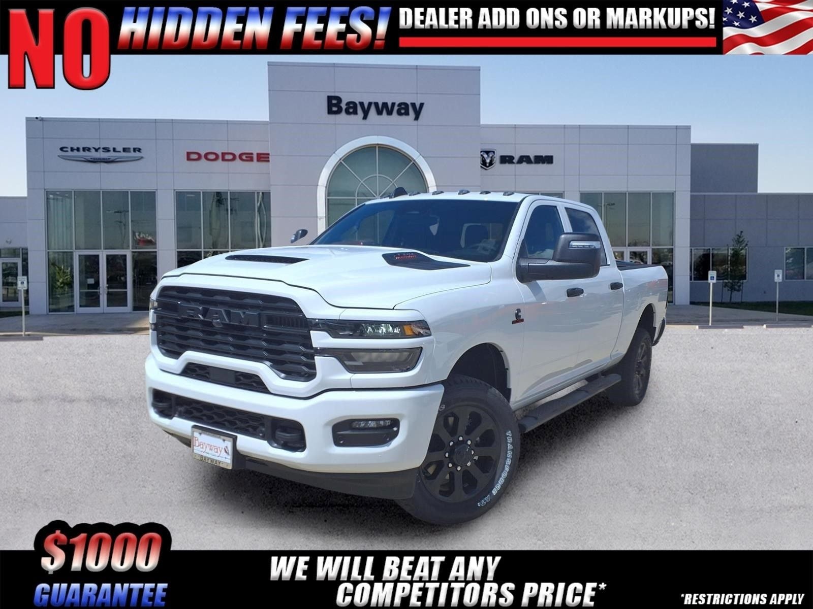 2026 RAM 2500 Black Express in Bright White Clear-Coat Exterior Paint — front three-quarter view