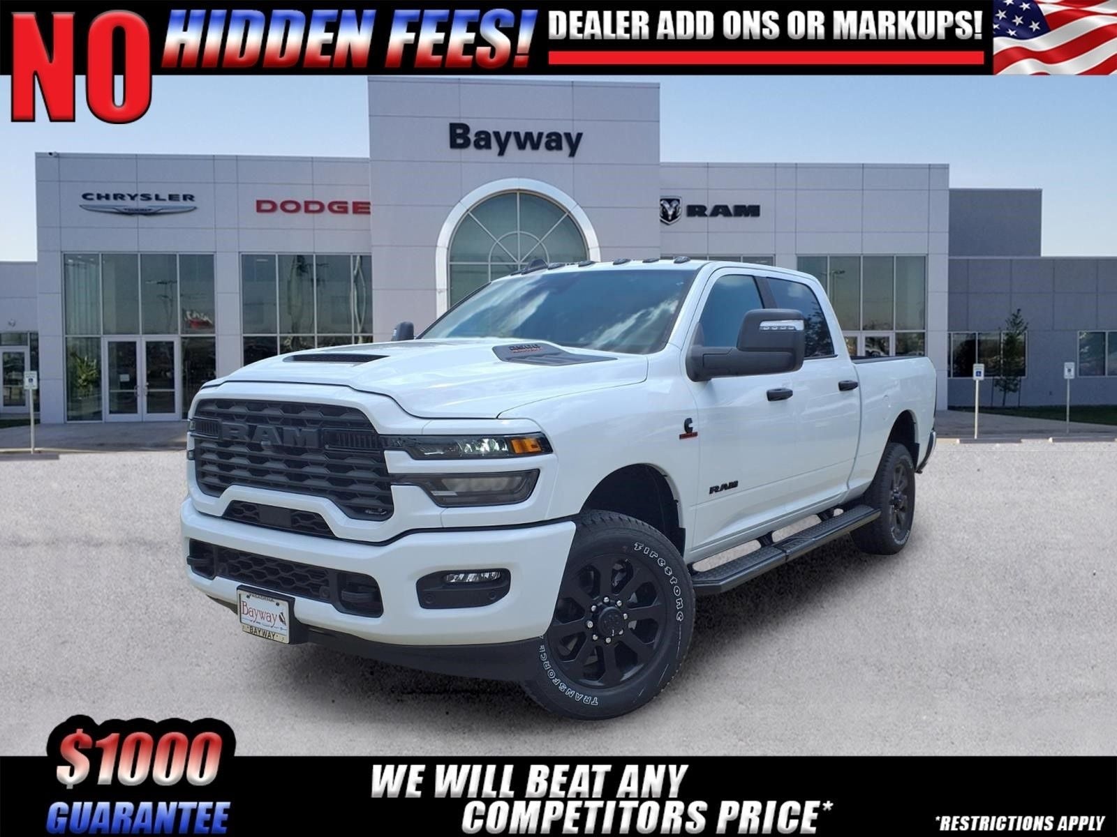 2026 RAM 2500 Big Horn in Bright White Clear-Coat Exterior Paint — front three-quarter view
