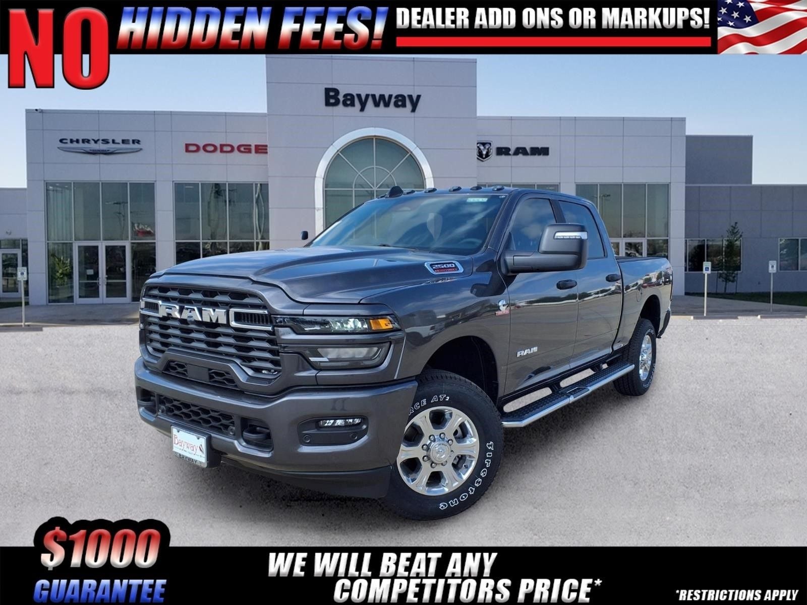2026 RAM 2500 Big Horn in Granite Crystal Metallic Clear-Coat Exterior Paint — front three-quarter view
