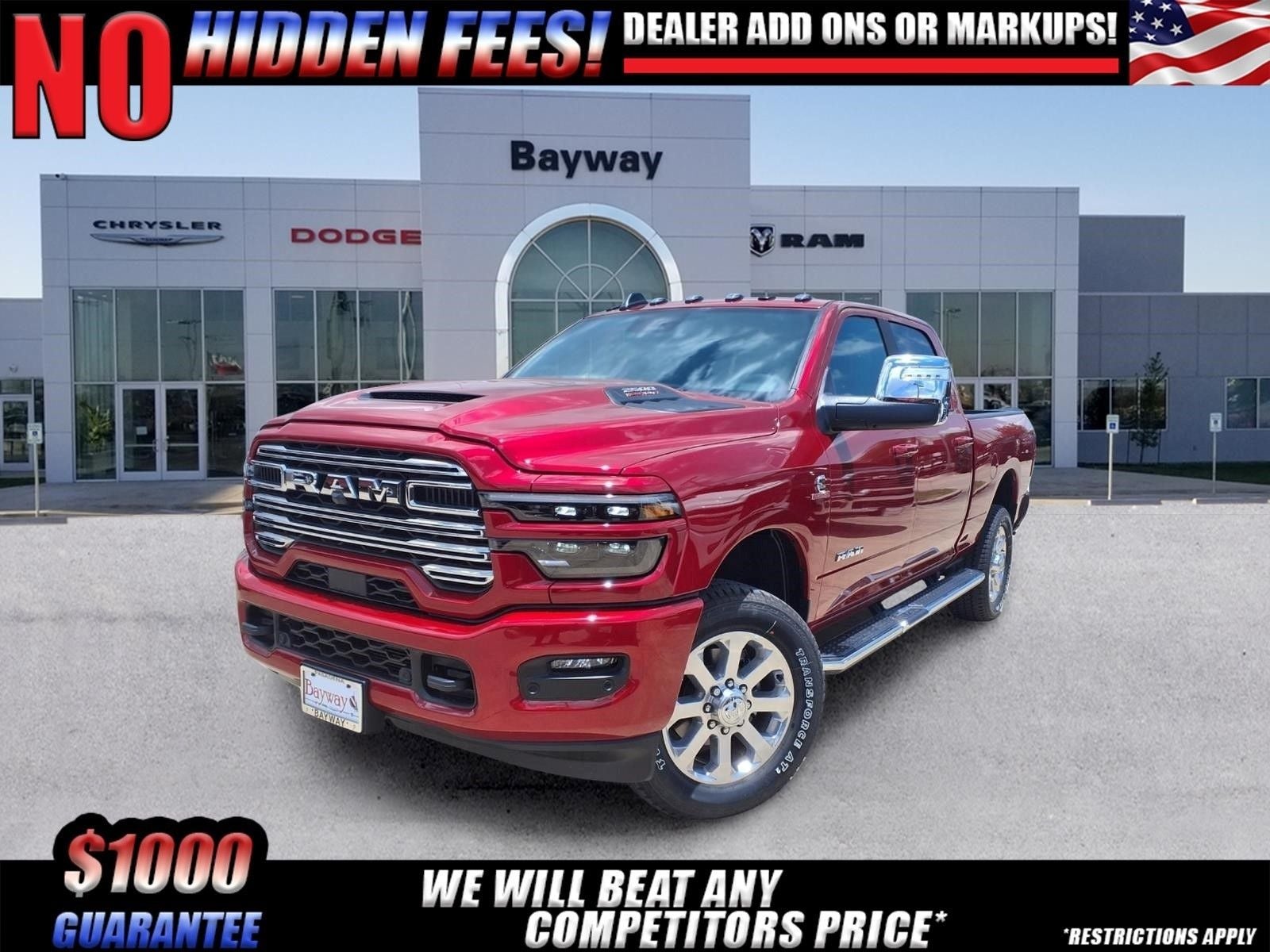 2026 RAM 2500 Laramie in Molten Red Pearl-Coat Exterior Paint — front three-quarter view