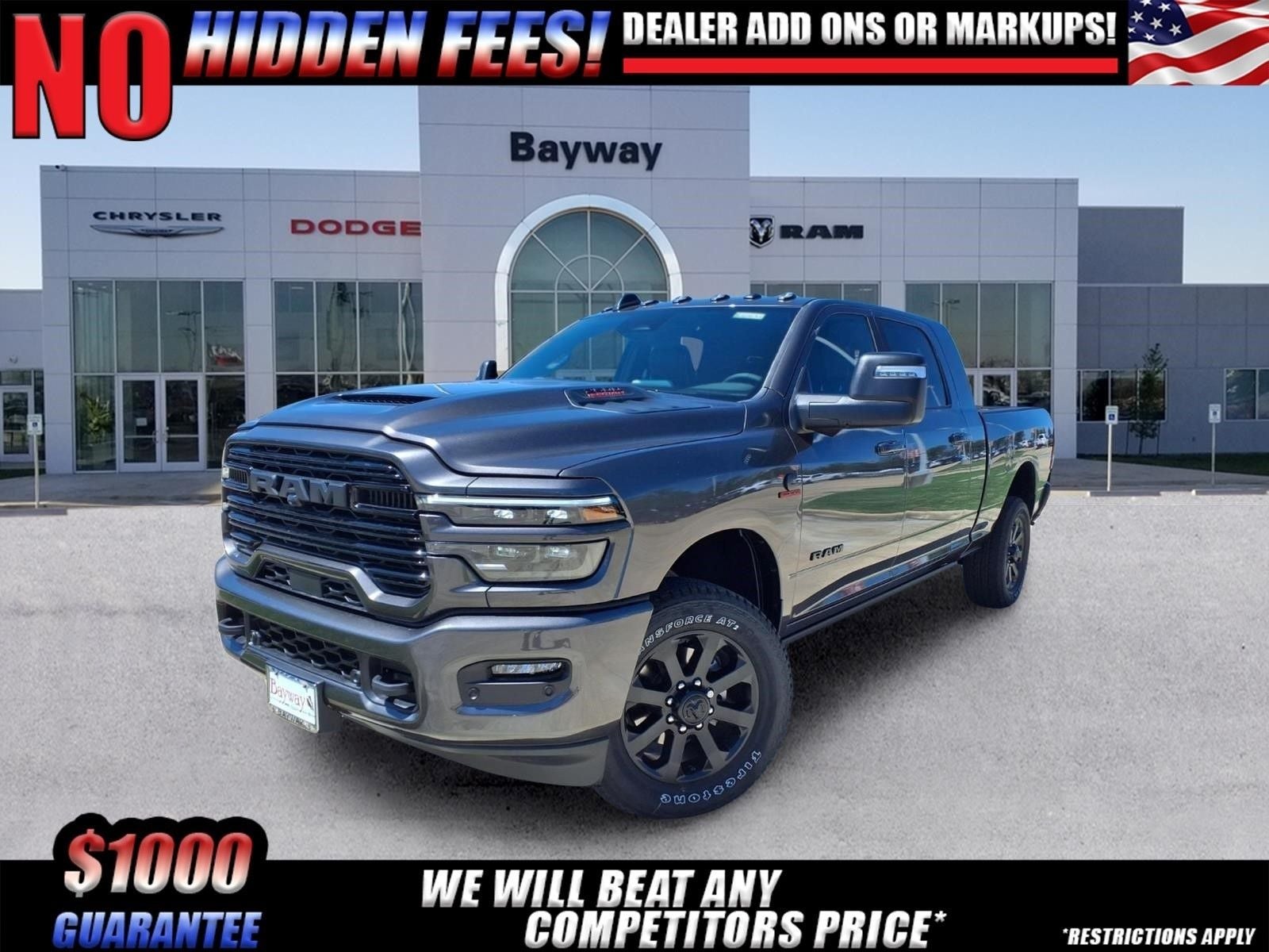 2026 RAM 2500 Laramie in Granite Crystal Metallic Clear-Coat Exterior Paint — front three-quarter view