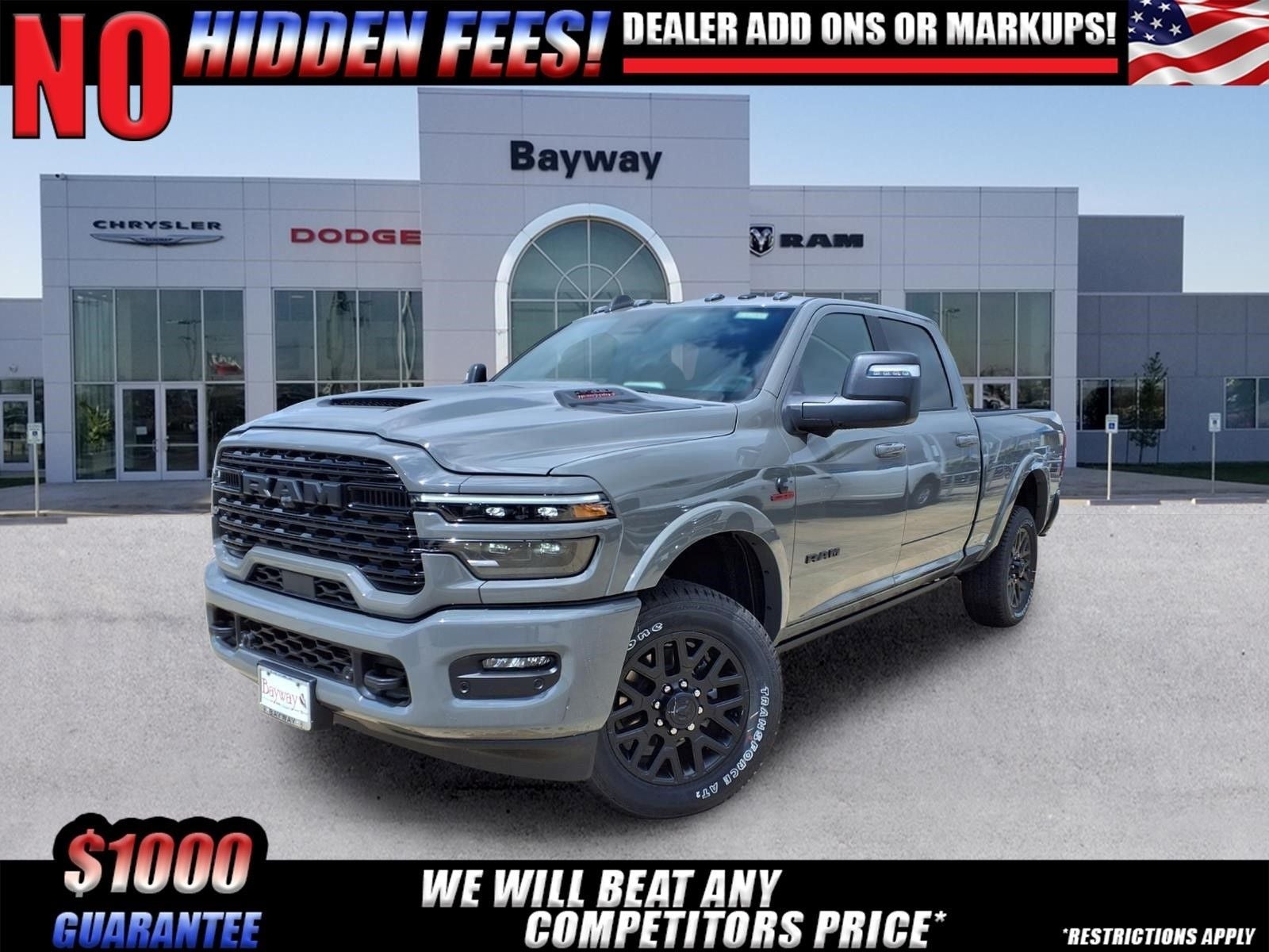 2026 RAM 2500 Limited in Ceramic Gray Clear-Coat Exterior Paint — front three-quarter view