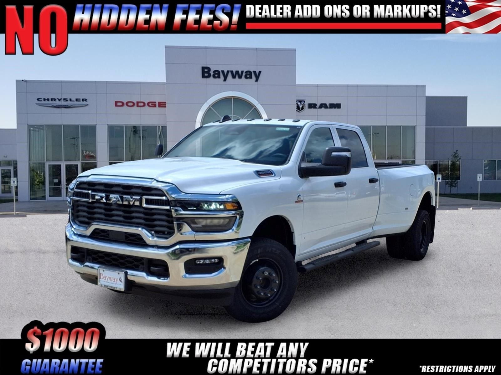 2026 RAM 3500 Tradesman in Bright White Clear-Coat Exterior Paint — front three-quarter view