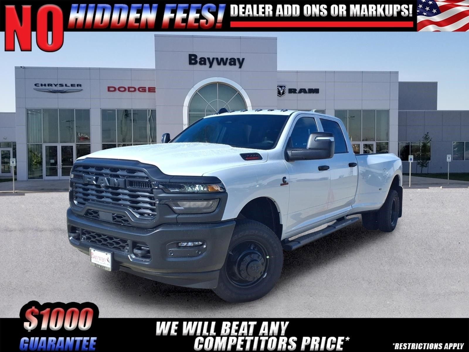 2026 RAM 3500 Tradesman in Bright White Clear-Coat Exterior Paint — front three-quarter view