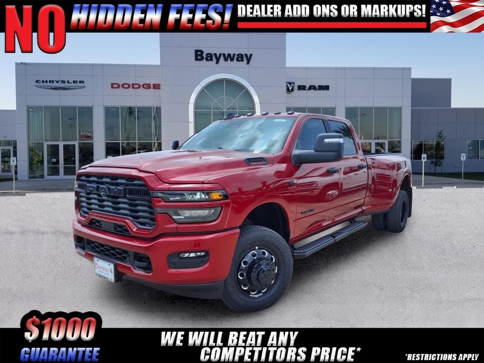 2026 RAM 3500 Big Horn in Molten Red Pearl-Coat Exterior Paint — front three-quarter view