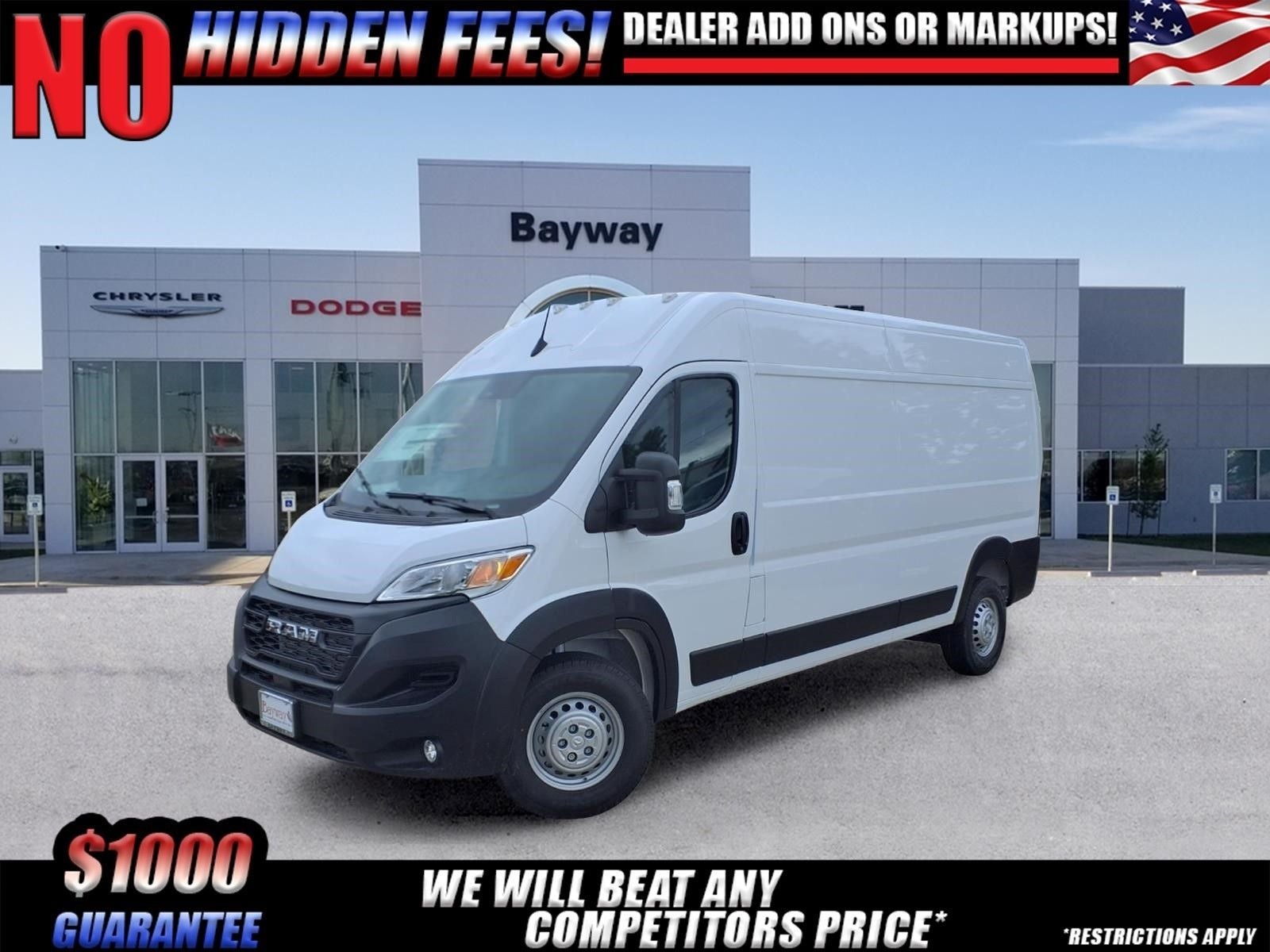 2026 RAM Promaster High Roof in Bright White Clear-Coat Exterior Paint — front three-quarter view