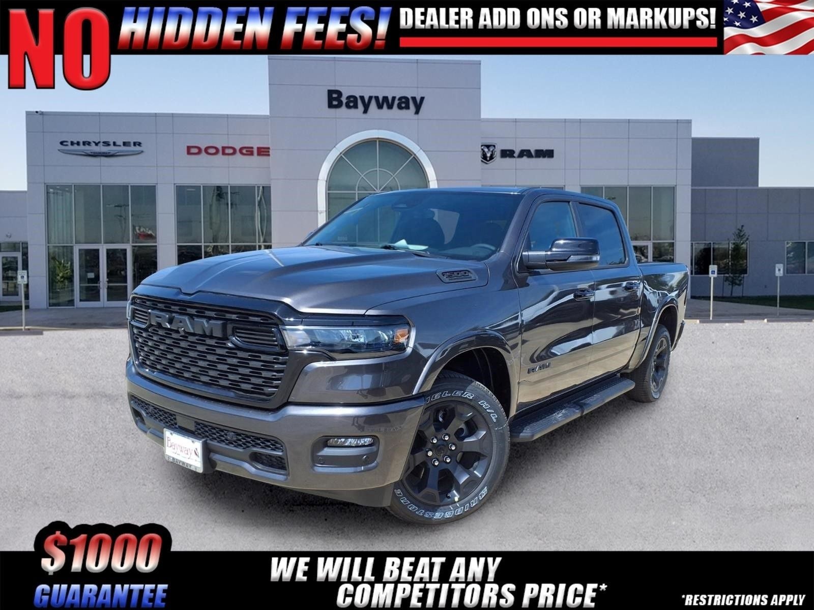 2026 RAM 1500 Big Horn/Lone Star in Granite Crystal Metallic Clear-Coat Exterior Paint — front three-quarter view