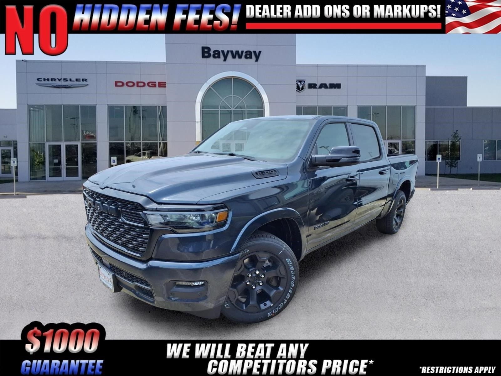 2026 RAM 1500 Big Horn/Lone Star in Forged Blue Metallic Exterior Paint — front three-quarter view