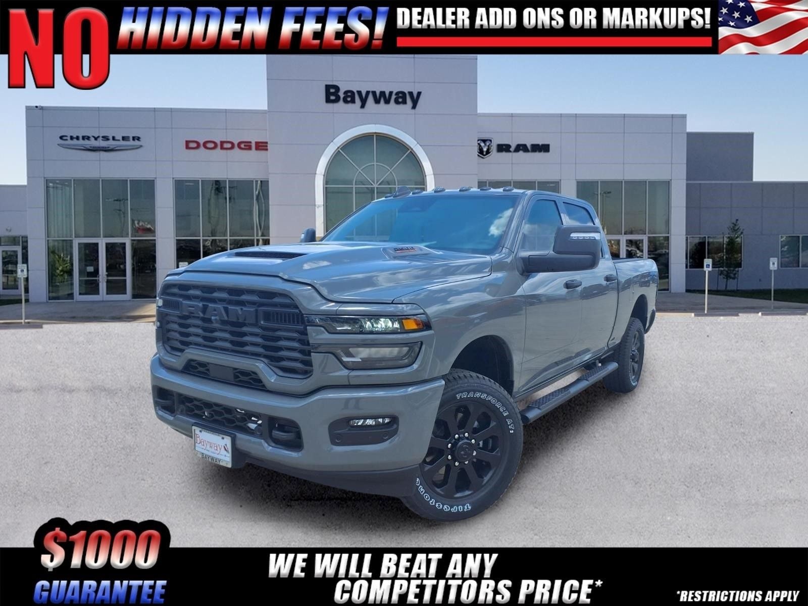 2026 RAM 2500 Black Express in Ceramic Gray Clear-Coat Exterior Paint — front three-quarter view