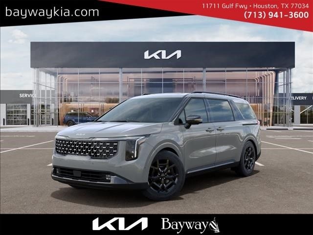 2026 Kia Carnival SX Prestige in Ceramic Silver — front three-quarter view